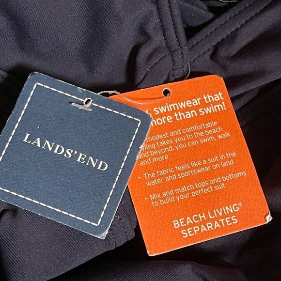 Lands End Womens Solid Ruched Slimming Halter Tankini Swim Top Size 8 NWT - Picture 8 of 9